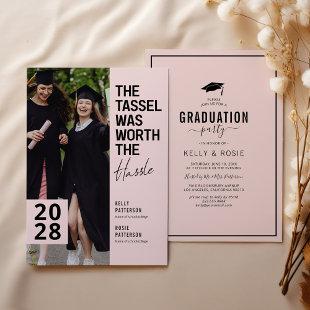 Double Graduation Chic Photo Party Invitation