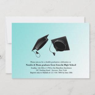 Double Graduation Hat Toss Invitation