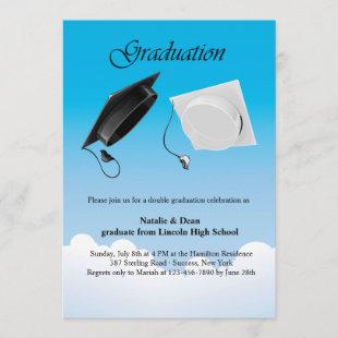Double Graduation Hat Toss Invitation