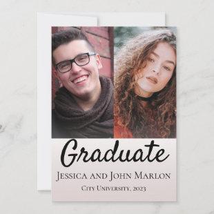 Double Graduation Joint Modern Party Invitations