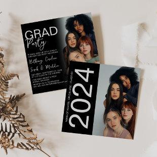 Double Sided Photo Group Graduation Party Invitation