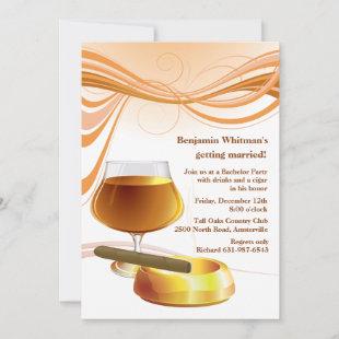 Drink and a Cigar Bachelor Party Invitation