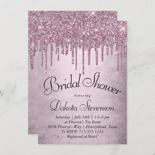 Dripping Mauve Glitter | Dusty Pink Melt Shower Invitation