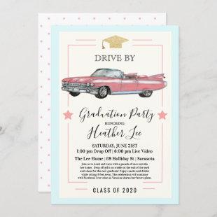 Drive By Virtual Female Graduation Party Invitation