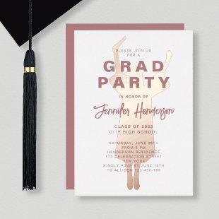 Dusty Pink Gold Foil Graduation Party Foil Foil Invitation