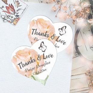 Dusty Pink, Vintage Rose Grad Party Favor Stickers