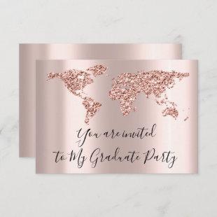 Earth Globe World Map Graduate We Move New Home Invitation