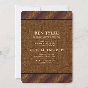 Earth Tone Brown Rust College Trunk Party Invitation