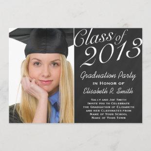 Easy to Customize Graduation Portrait Photo Party Invitation