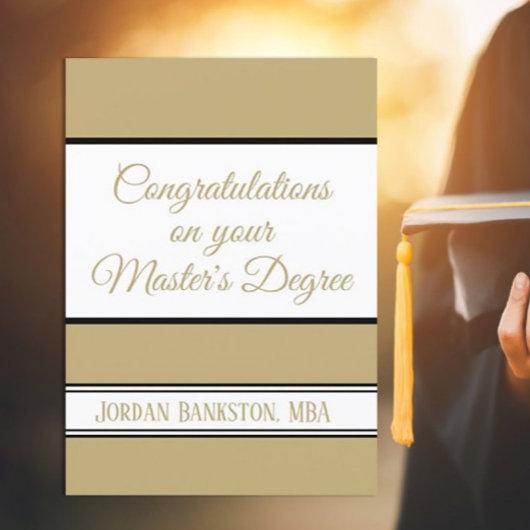 Edit the Initials! Master's degree Graduation card