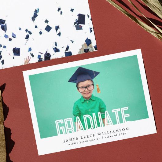Editable Bold Photo Kindergarten Graduation Announcement