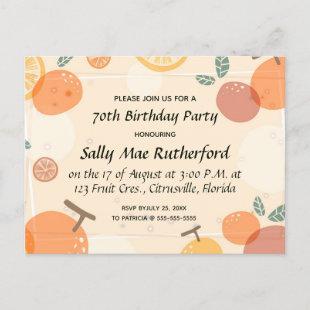 Editable Citrus Fruits Birthday Invitation