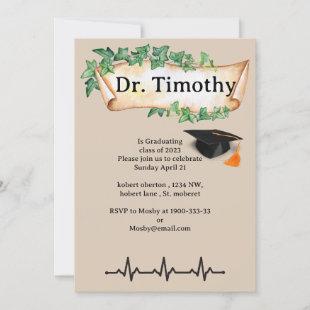 Editable Medical student graduation invitation