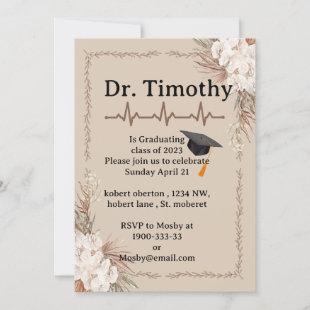 Editable medical student  graduation Invitation