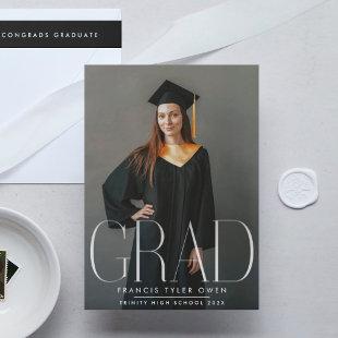 Editable Modern High School Photo Graduation Announcement