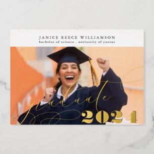 Editable Photo College 2023 Graduation GOLD Foil I Foil Invitation