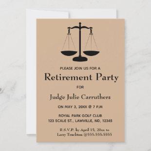 Editable Scales of Justice Retirement Invitation