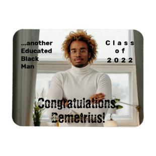 Educated Black Man 2022 Graduation Photo  Magnet