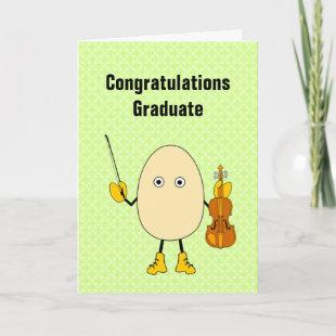 Egghead Violinist   Graduation Card