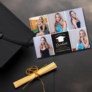 Elegant 2024 Graduation Announcement Photo Collage Postcard
