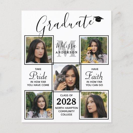 Elegant 5 Photo Collage Graduation Invite Budget