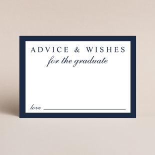 Elegant Advice For The Grad Blue Gold Graduation Enclosure Card