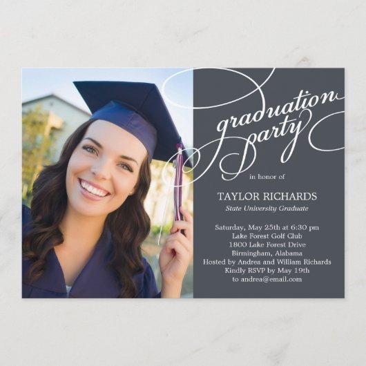 Elegant Affair Graduation Invite - Editable Color