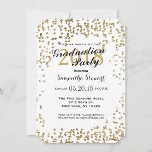 Elegant and Simple Faux Gold Confetti Invitation