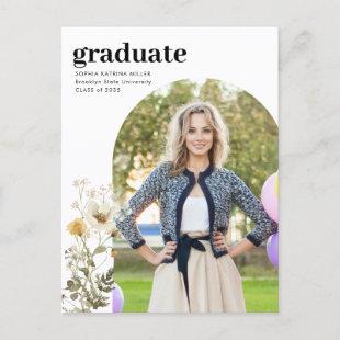 Elegant Arch Wildflower Photo Graduate Graduation Postcard