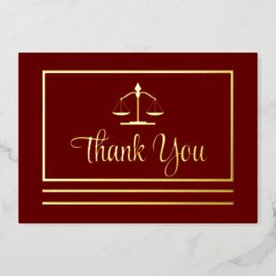 Elegant Attorney Thank You Foil Postcard