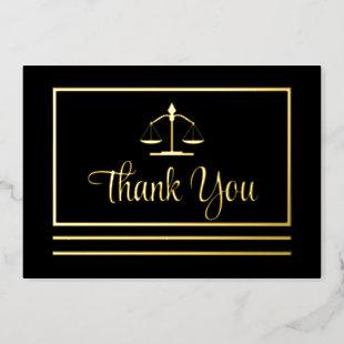 Elegant Attorney Thank You Foil Postcard