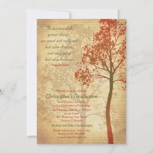 Elegant Autumn Tree Graduation Invitation