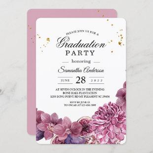 Elegant Beauty Watercolor Pink & Purple Orchids  Invitation