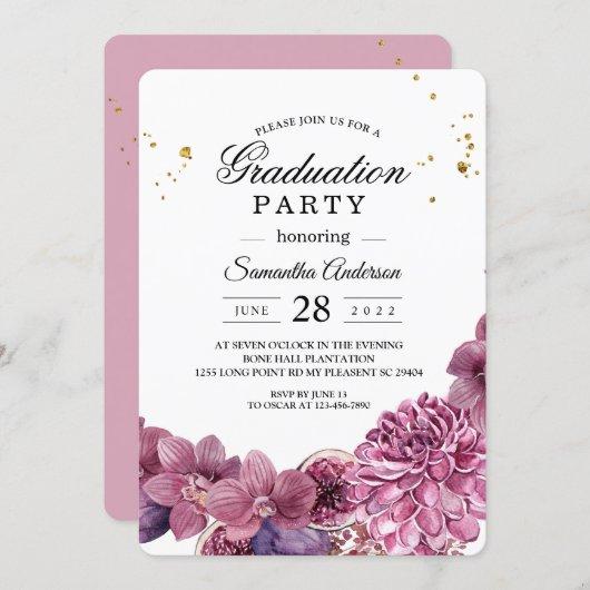 Elegant Beauty Watercolor Pink & Purple Orchids  Invitation