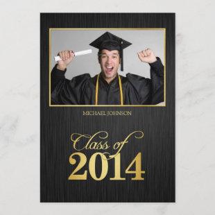 Elegant black and gold Class of 2014 Graduation Invitation