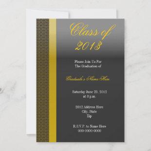 Elegant Black and Gold Graduation Invitation