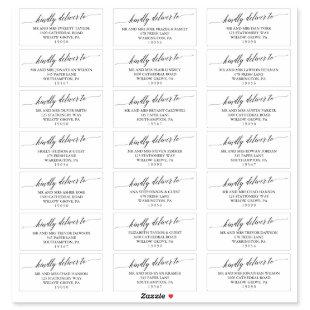 Elegant Black Wedding Guest Address Labels