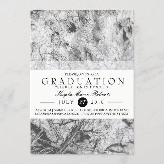 Elegant Black & White Graduation Invitation