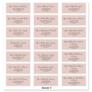 Elegant Blush Wedding Guest Address Labels