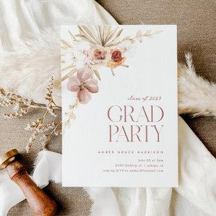 Elegant Boho Floral Grad Party | Graduation Invitation