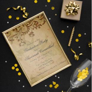 Elegant Boho Vintage Graduation Party Invitation