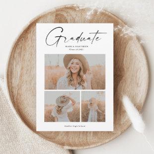 Elegant Budget Photo Collage Graduation Invitation
