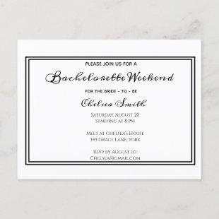 Elegant Calligraphy Bachelorette Weekend Invites