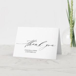 Elegant Calligraphy Wedding Engagement Thank You Card