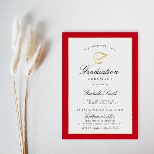 Elegant cap graduation ceremony invitation
