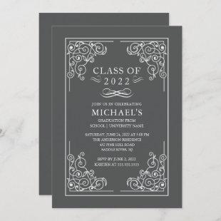 Elegant Class of 2018 Graduation Party Invitation