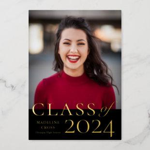 Elegant Class of 2023 Graduation Gold Foil Invitation