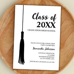 Elegant Class Of 2024 Grad Tassel Graduation Invitation
