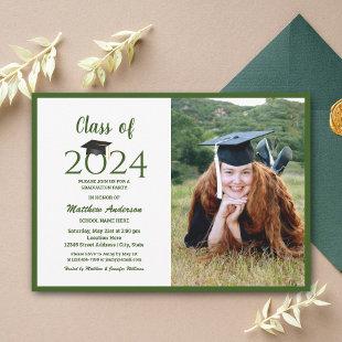 Elegant Class of 2024 Graduation Graduate Photo Invitation