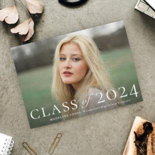 Elegant Class of 2024 Photo Graduation Invitation